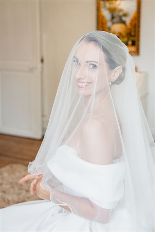Portrait de la mariée au voile